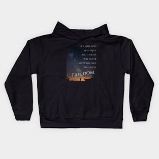 The Freedom of Solitude Under the Stars Kids Hoodie